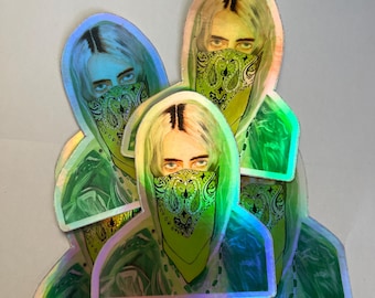 Billie Eilish, Stickers, Laptop Stickers, Laptop, Vinyl Stickers, Die Cut Stickers, Weatherproof Stickers, Waterproof Stickers