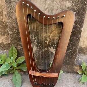 Rosewood Lyre Harp 10 Metals Strings Curved Design Lyre Harps Etsy UK