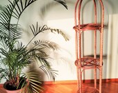 56 inch tall handmade rattan shelf wicker shelf ETAGERE planter arched top bookcase wicker furniture rattan furniture kitchen shelving 2022