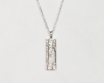 Sterling Silver Textured Pendant | Raindrop Rain Jewelry | Rain Lover | Gender Neutral Necklace | Gift | HanJi Jewelry®