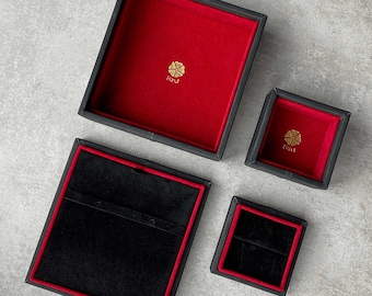 Luxe sieradendoosje | Italiaans gemaakt | Fluwelen ketting/oorbel/ringdoos