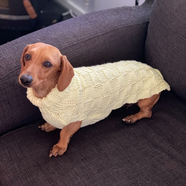 Dog Jumper | Dachshund Jumpers | Hand Knit | Puppy Apparel | Dog Coat | Knit Dog Coat | Hand Knit Dog Jumper | Jumpers for Dogs