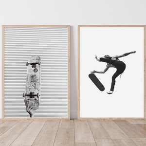 Skate Wall Art | Set of TWO Black and White Skate Photo Prints