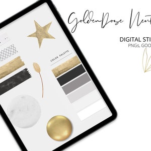 Digitale Planner Sticker | Precropped GoodNotes Stickers | PNGs | GoldenDose Neutral