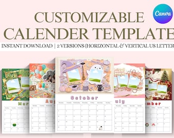 2026 Canva Calendar Template -- DIY (Digital Download) Customizable