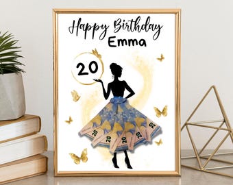20th Birthday Money Dress Gift | DIY Printable (Digital Download)