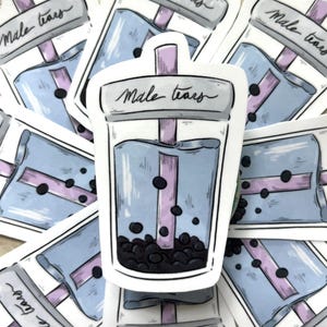 Male tears bubble tea stickers