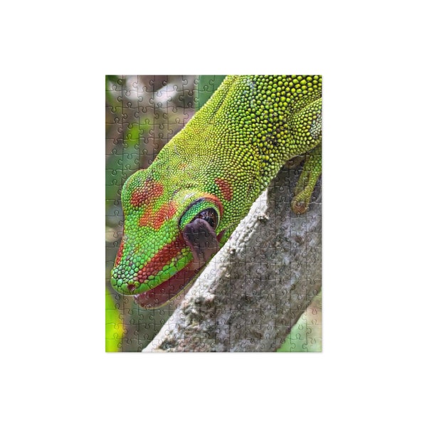 Lizard Puzzle, Jigsaw Puzzles, Games, Toys, Day Gecko Puzzle, Gift Ideas for Kids, Puzzles