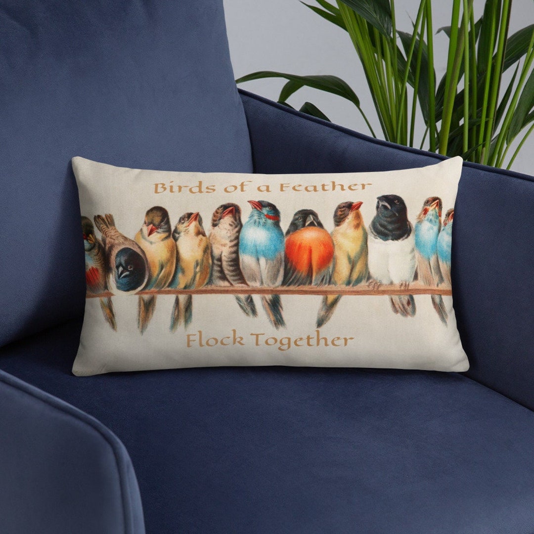 Birds of a Feather Pillow, Home Decor, Decorative Pillow, Nature Pillow