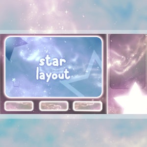 Twitch Stream Layout Paket - [Animiert] Grün Silber Pink Glitzer Stern