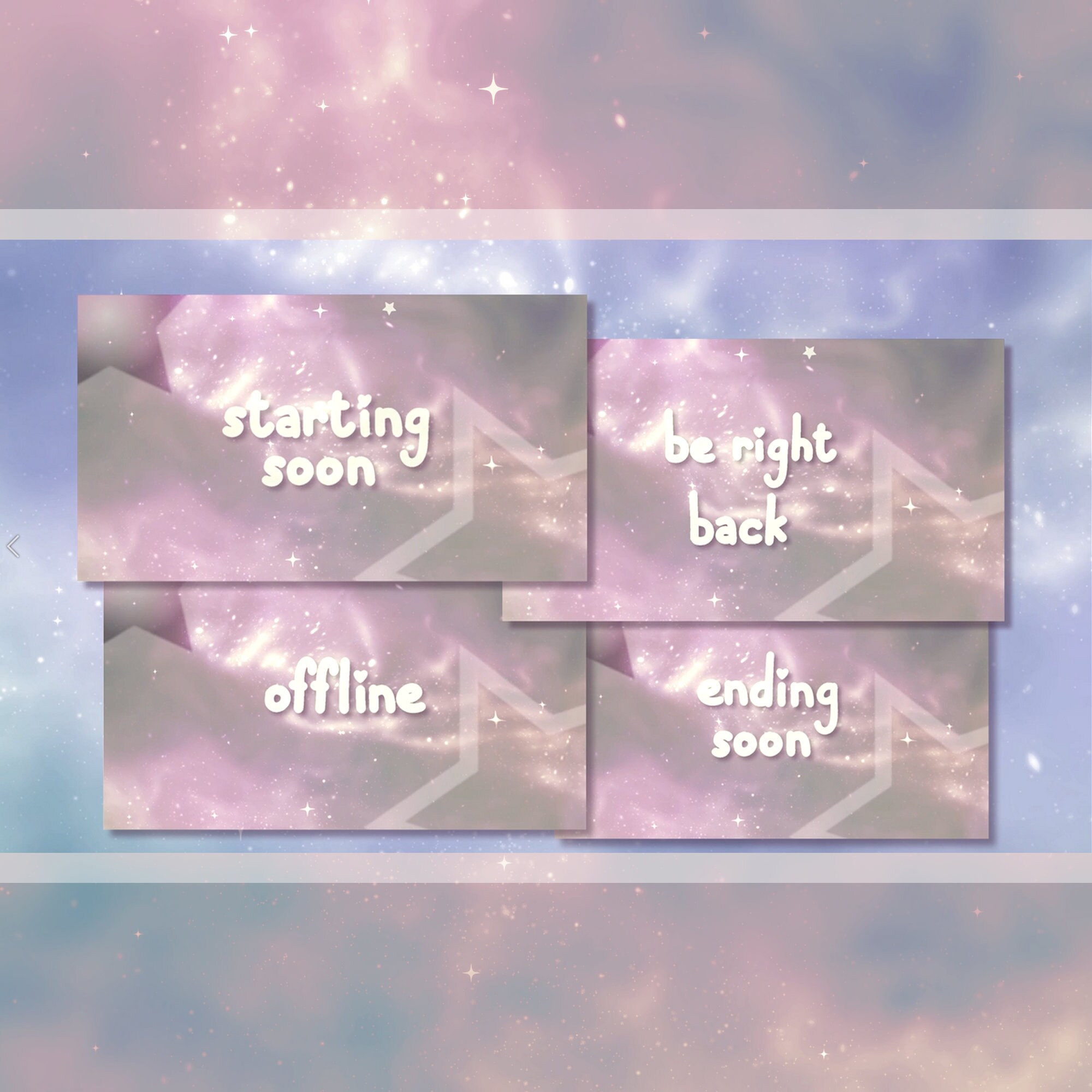 Twitch Stream Layout Package - [animated] Green Silver Pink Glitter ...