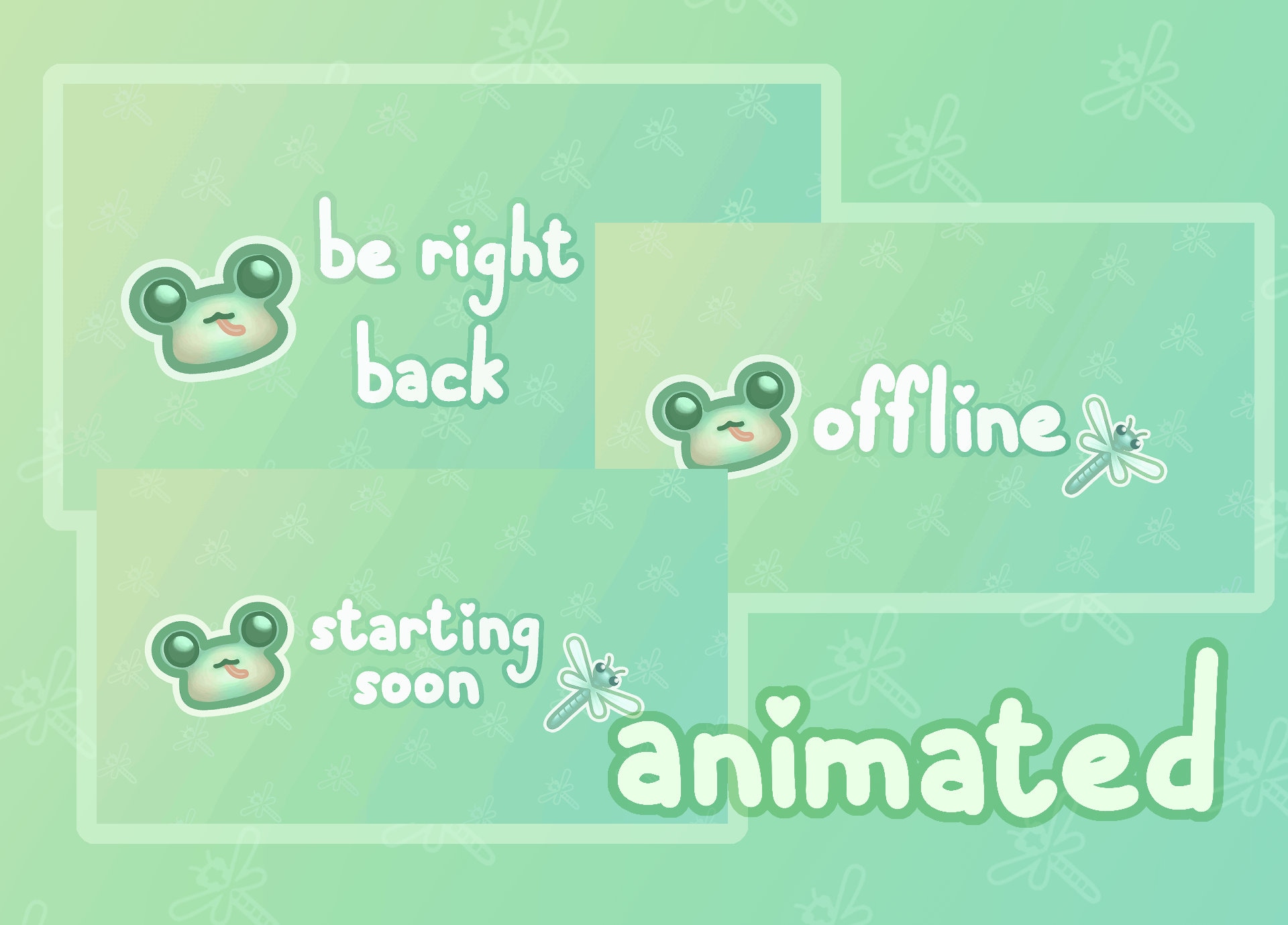 Twitch Stream Layout Package - [animated] Green Frog - Etsy