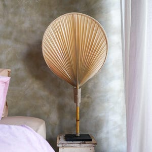 Handmade Palm Leaf Lamp - Natural Boho Lighting | Woven Rattan Home Decor | Tropical Bamboo Light | Unique Statement Piece - BB200