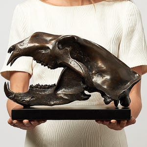 Bronze Polar Bear Skull | Ursus Maritimus Replica | Museum-Quality Arctic Predator | Wildlife Decor | Unique Interior Piece - BR103