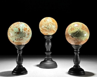 Green Smithsonite Sphere Set: Natural Crystal Globes, Home Styling - Min,A/056