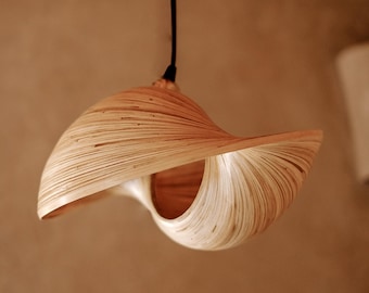 Udara Bamboo Lampshade 35CM: Handwoven Rattan Pendant Light, Natural Boho Lighting - BB012