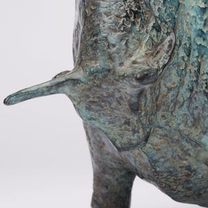 Sculpture de bison en bronze | Statue de buffle américain | Décor animalier de l'Ouest | Pièce décorative en bronze | Cadeau ranch rustique - BR094