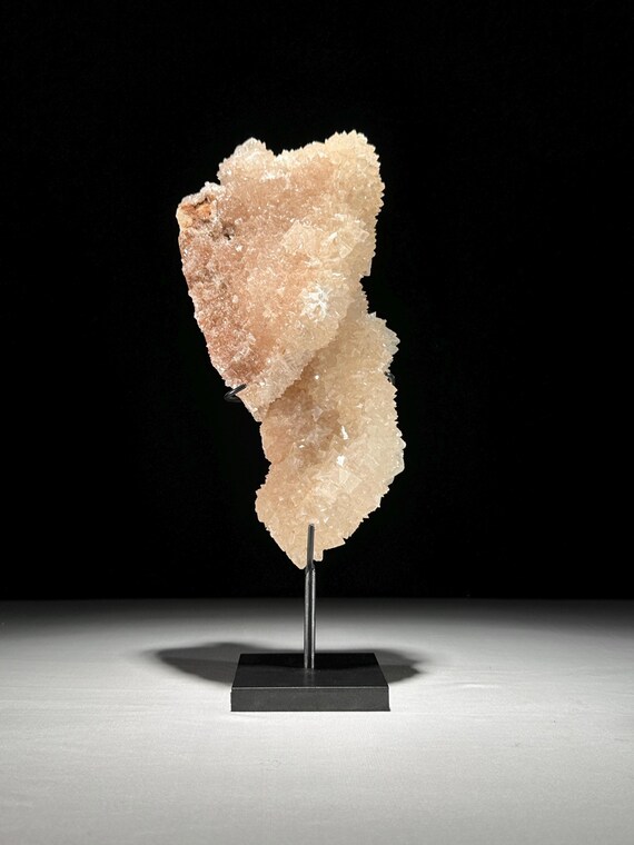 Pink Crystal Cluster Decor: Soft Mineral Display, Handcrafted Artisan Piece - Min,A/101