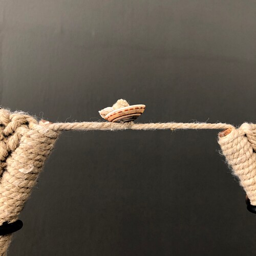 Decorative Shell Necklace on custom stand shops - Cut rose pink Shells & Natural Fibres