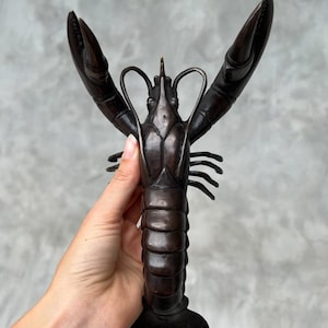 Bronze Lobster Sculpture – Nautical Marine Life Figurine for Coastal Home and Office Decor, Living Room Styling, Shelf Styling Ideas - BR290