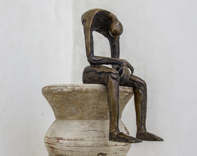 Modern Bronze Sculpture Seated Bronze Sculpture Seated Etsy