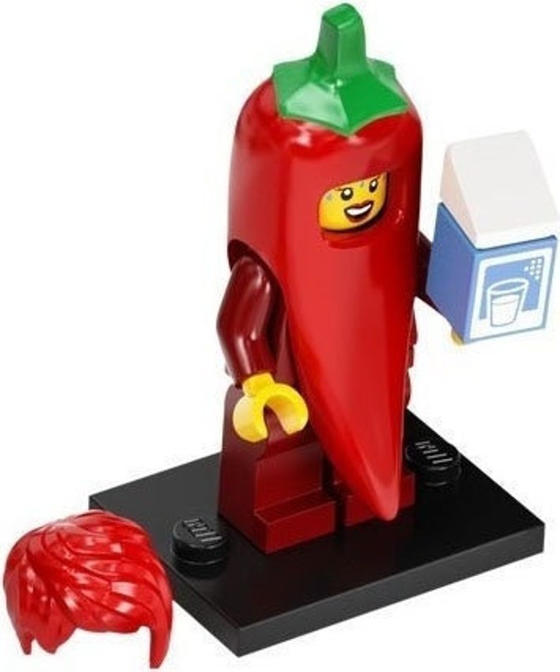 Lego Serie 22 Sammelfigur Basteln, Partytasche Spielzeug, Cracker Geschenk Pferde Roboter Elfe Chilli Rollstuhl Waschbär Kostüm Chilli Costume