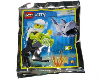 Choose a LEGO City Foil Pack Minifigure Crafts Advent Calendar Toys Cracker Gifts - Miner Garbage Man Epic Digger Helicopter (1 Supplied)