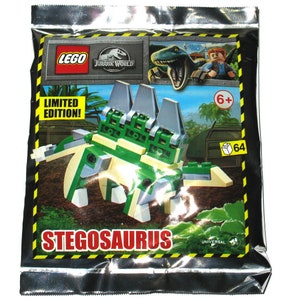 Choose a LEGO Jurassic World Foil Pack Minifigure Crafts Birthday Party Bag Toys Gifts - Dinosaur Owen Dr Wu Stegosaurus T-Rex (1 Supplied)