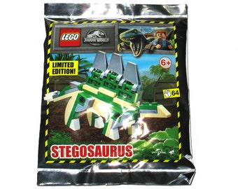 Choose a LEGO Jurassic World Foil Pack Minifigure Crafts Birthday Party Bag Toys Gifts - Dinosaur Owen Dr Wu Stegosaurus T-Rex (1 Supplied)