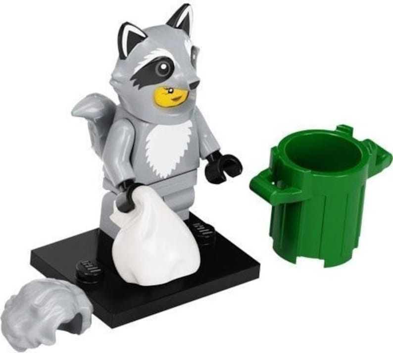 Lego Serie 22 Sammelfigur Basteln, Partytasche Spielzeug, Cracker Geschenk Pferde Roboter Elfe Chilli Rollstuhl Waschbär Kostüm Raccoon Suit Guy