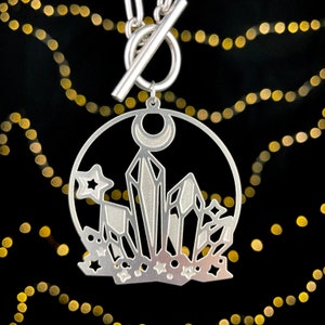 Collana di cristalli spaziali - Wiccan, Strega, Spirituale, Unico, Zodiaco, Terzo Occhio, Mistico, Soprannaturale, Metafisico, Gioielli di cristallo, Spazio