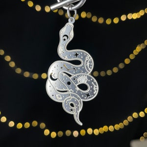 Starry Snake Necklace - Wiccan, Witchy, Spiritual, Unique, Zodiac, Third Eye, Mystic, Supernatural, Metaphysical, Enlightenment, Love, Snake