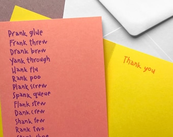 Rhyming thank you card