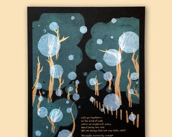 Romantic walking poem print