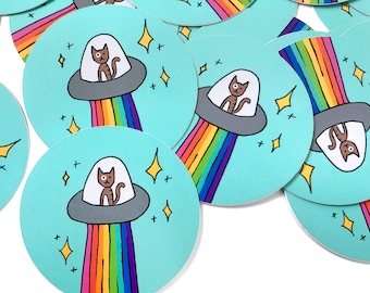 UFO cat sticker