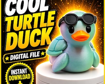 Hybrid Turtle Duck Digital 3D Print File | Quirky Desk Toy (STL, 3MF Download)
