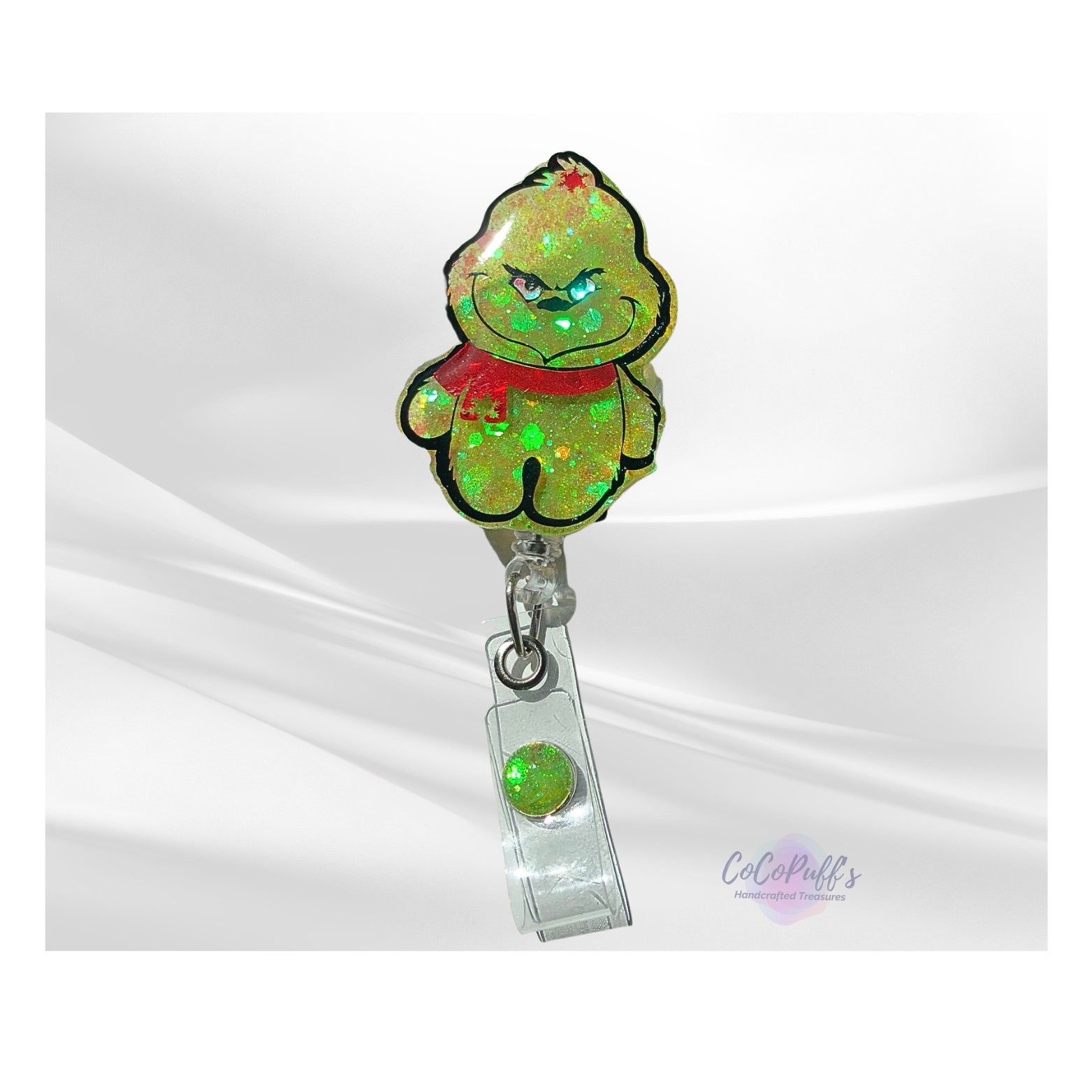Little Furry Thing Christmas 2 Retractable Badge Reel With Alligator Clip.  Great for Anyone Required to Wear a Badge -  UK