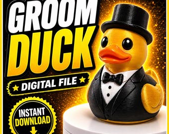 Gentleman Duck 3D Model – Top Hat and Vest (Digital File)