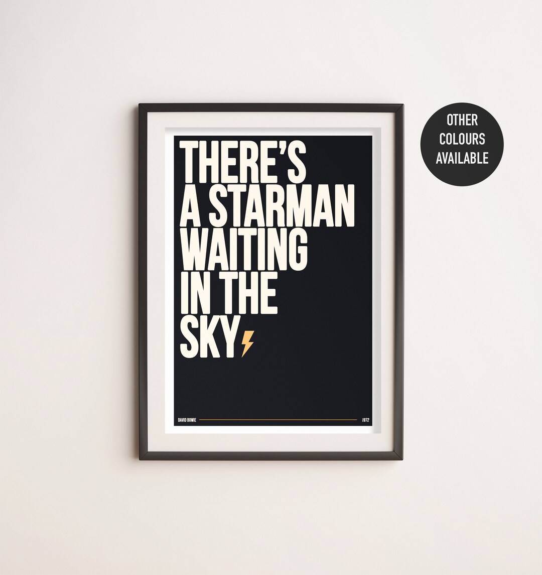 Starman - Digital - David Bowie - Lyric Poster - Print - Wall Art - Etsy