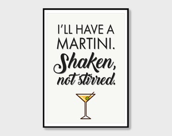 James Bond Martini Quote James Bond Martini | Etsy Ireland