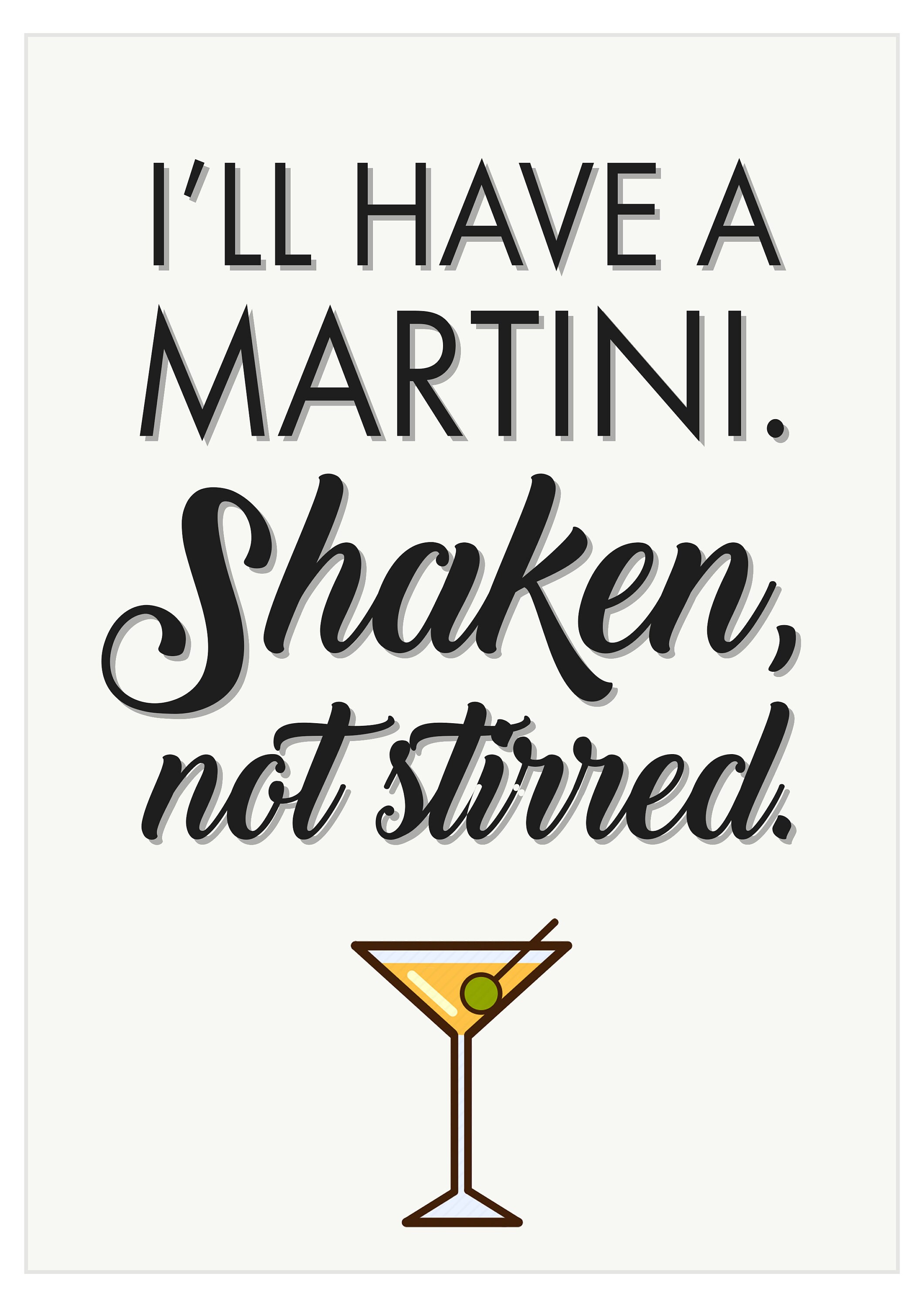 James Bond Martini Quote James Bond Etsy Australia