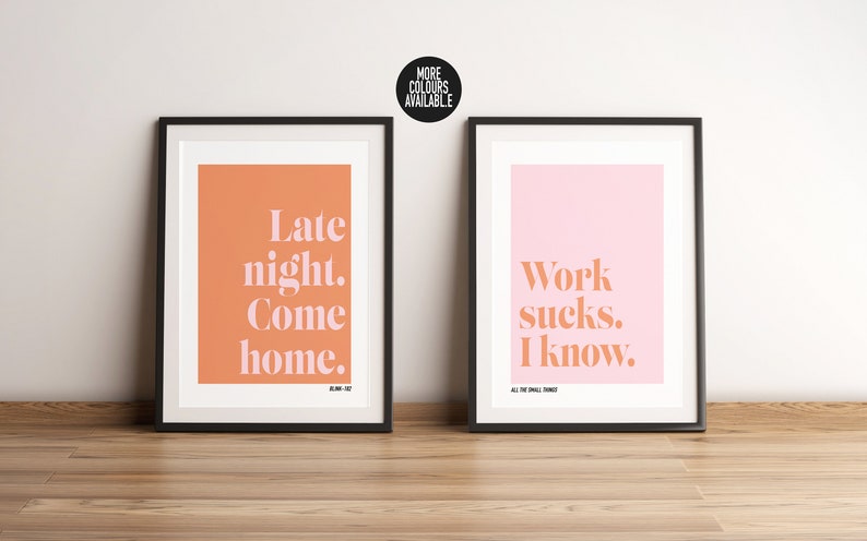 All the Small Things A4/A3 Blink-182 Set of Two Lyric Print Wall Art Poster zdjęcie 2