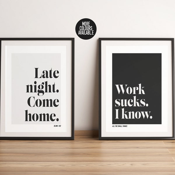 All the Small Things - A4/A3 - Blink-182 - 2er Set - Lyric Print - Wand Kunst - Poster