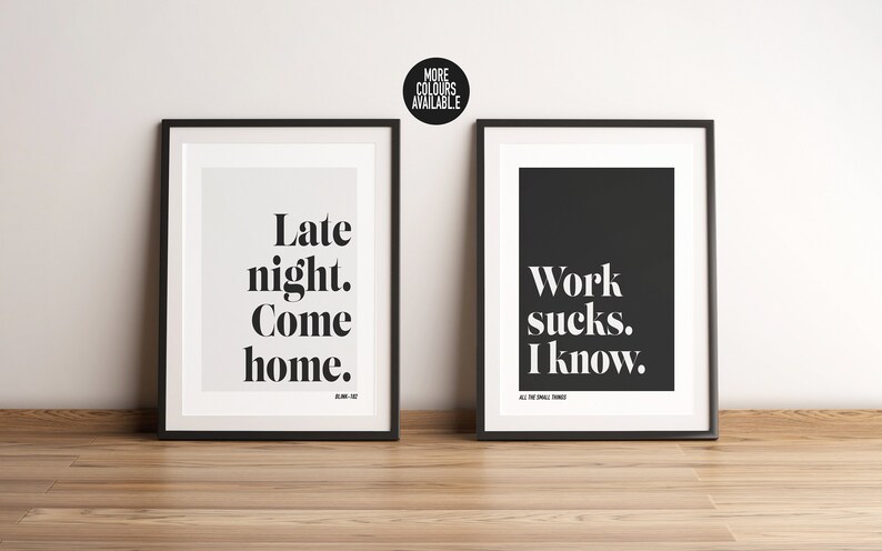 All the Small Things A4/A3 Blink-182 Set of Two Lyric Print Wall Art Poster zdjęcie 1