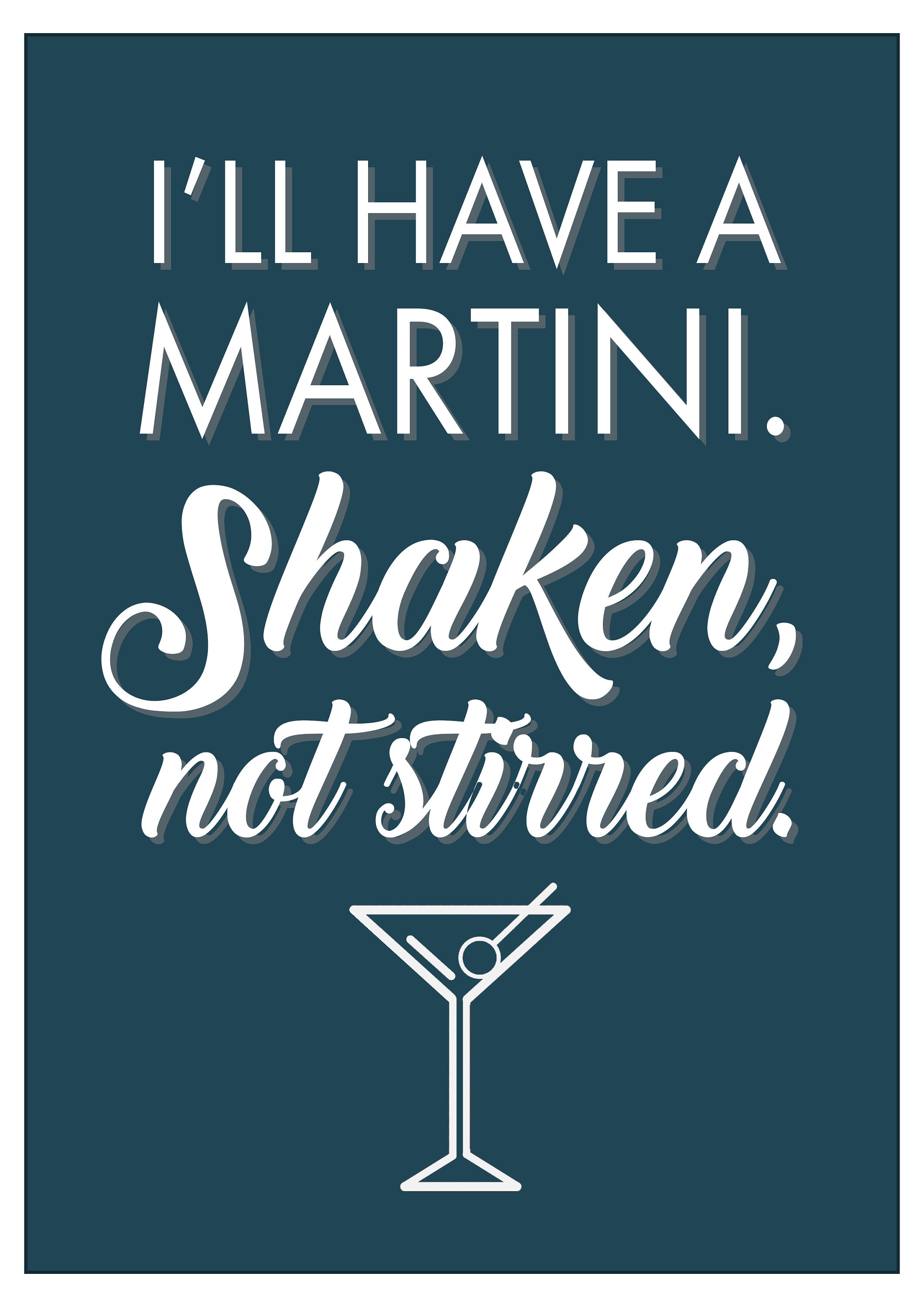 James Bond Martini Quote James Bond Etsy Australia