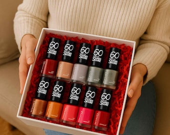 Rimmel 60 Second Super Shine Nail Polish Set 10 Colours, Secret Set Gift, Makeup Kit, Christmas Present