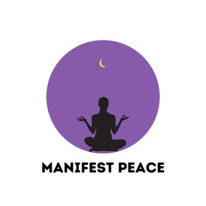 Manifestieren Sie Frieden. Silvester NYE Lila Mond Yoga Digital Design png svg manifestation inspirational yogi craft hippie Party Einladung, Karte