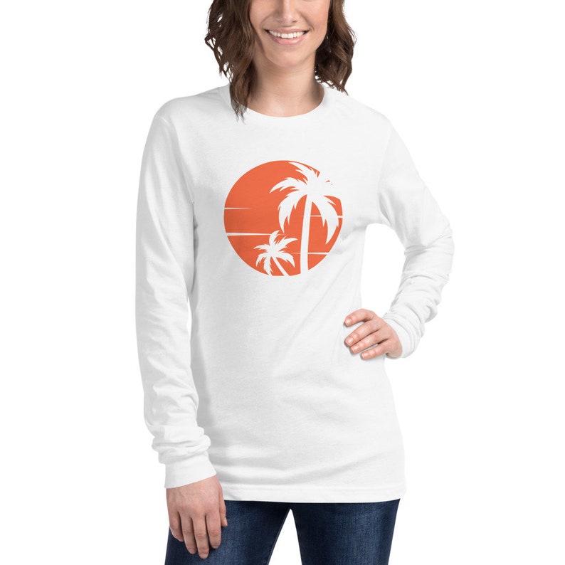 Island Palm Tree Unisex Long Sleeve Tee. Surf Surfer Snowboard - Etsy