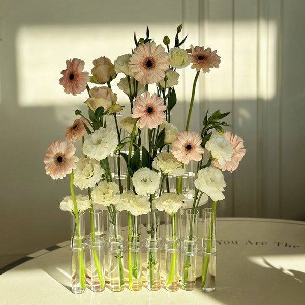 Test Tube Vase Propagation Vase Set Nordic Glass Tube Vase Hydroponic Flower Vase Home Decoration