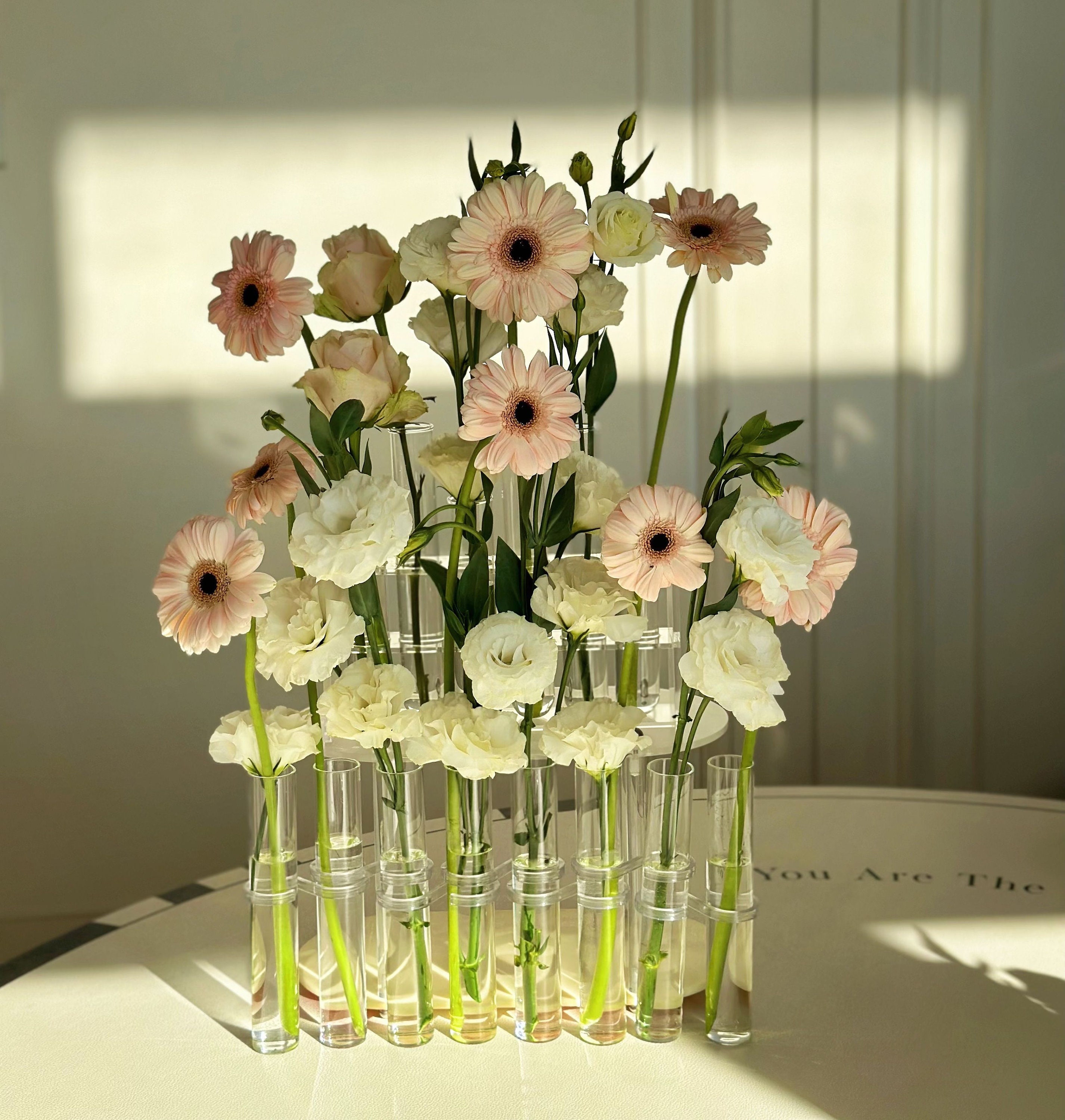 Hinged Flower Vase Glass Vase Tube Creative Plant Holder For Living Room  Office